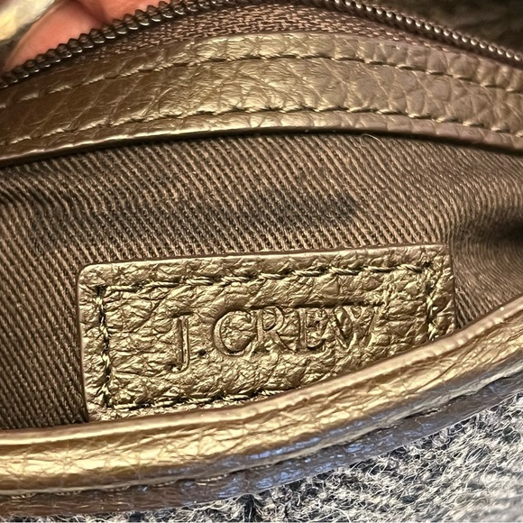 J Crew Womens Tweed 100% Wool Wristlet Gold Chain Magnetic Clasp Small Wristlet - Picture 5 of 11